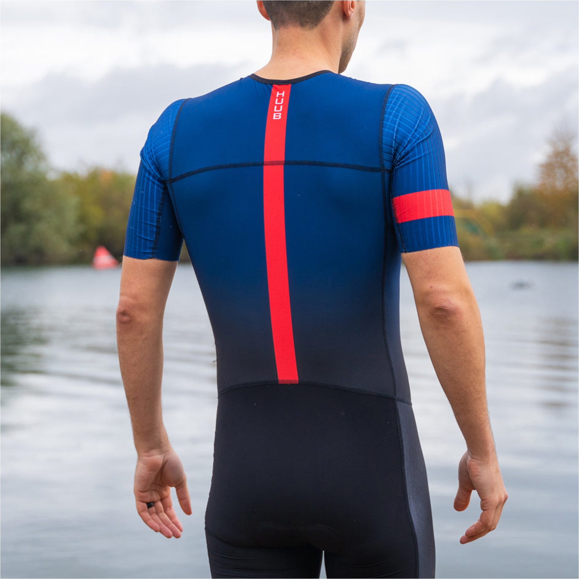 2025 HUUB Mens Pro Aero Open Zip Tri Suit 4882PROOZSSTS - Blue / Black